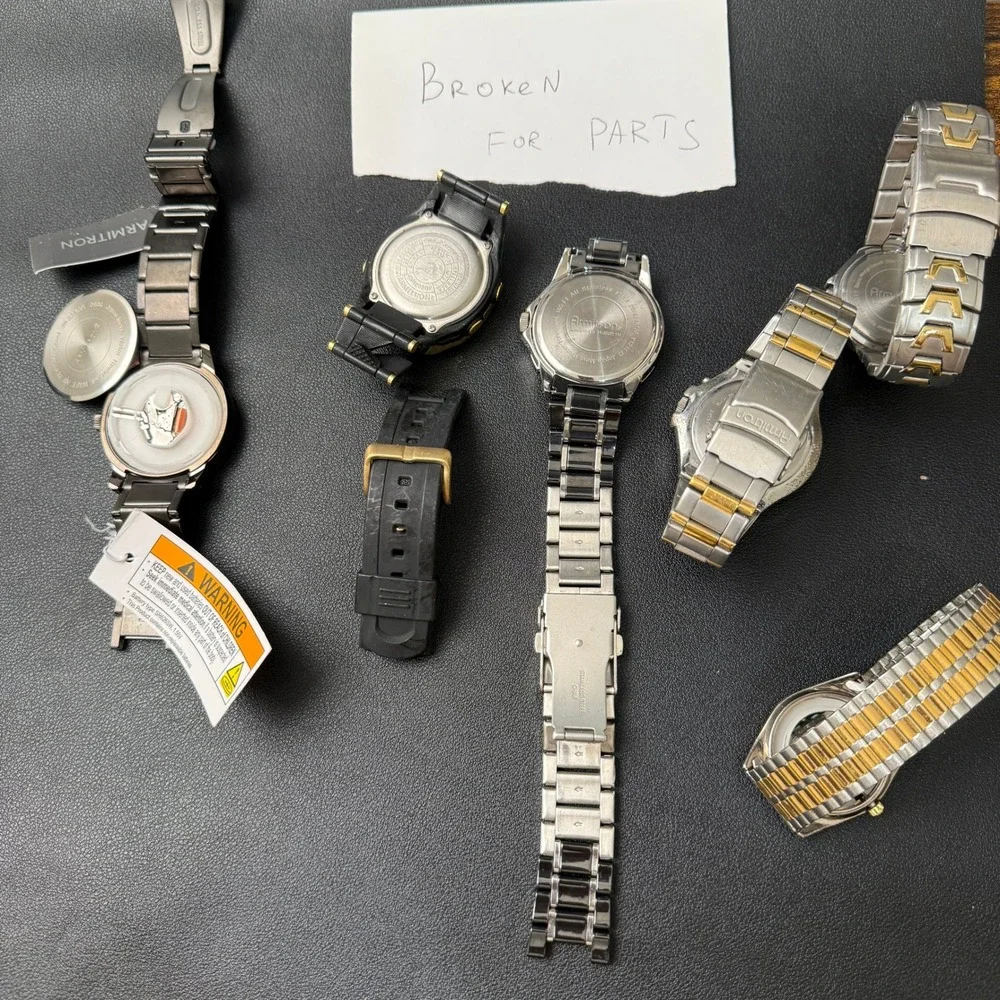 Set of 6 Armitron Men's Watches Analog & Digital Mix BROKEN FOR PARTS